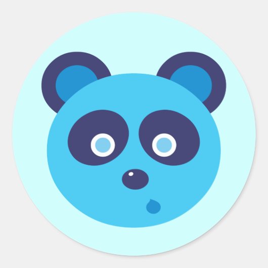 Blue Panda Runder Aufkleber (Vorderseite)