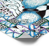 Blue Panda World Print Poster (Ecke)