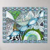 Blue Panda World Print Poster (Vorne)