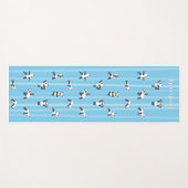 Blue Panda Yoga Mat Custom Name Same on Both Sides Yogamatte (Vorderseite (Horizontal))