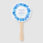 Blue Pansy Aquarell Hochzeitsfans Fächer (Vorderseite)