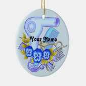 Blue Pansy Beautician Keramik Ornament (Rechts)