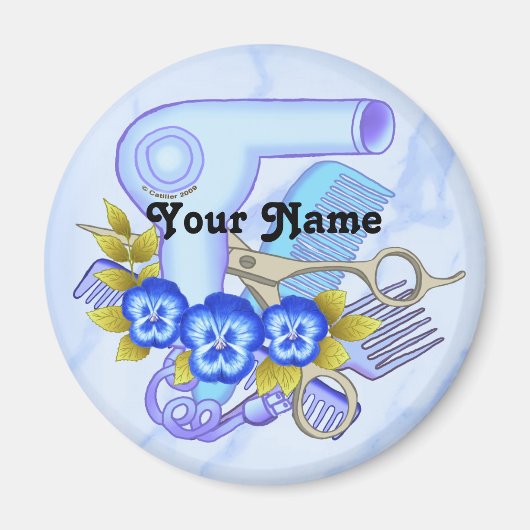 Blue Pansy Beautician Magnet (Vorne)
