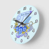 Blue Pansy Beauty Parlor Kosmetikuhr Runde Wanduhr (Winkel)