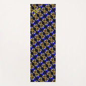 Blue Pansy Blume Abstraktes Muster Personalisiert Yogamatte (Vorderseite)