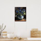 Blue Pansy Blume Art Print Poster (Küche)