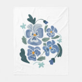 Blue Pansy Blume Ästhetische Stiefmütterchen Fleecedecke (Vorderseite)