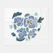 Blue Pansy Blume Ästhetische Stiefmütterchen Fleecedecke (Vorderseite (Horizontal))