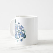 Blue Pansy Blume Ästhetische Stiefmütterchen Kaffeetasse (Vorderseite Links)