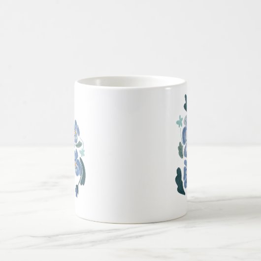 Blue Pansy Blume Ästhetische Stiefmütterchen Kaffeetasse (Mittel)