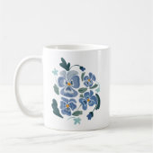 Blue Pansy Blume Ästhetische Stiefmütterchen Kaffeetasse (Links)