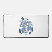 Blue Pansy Blume Ästhetische Stiefmütterchen Schreibtischunterlage (Vorderseite)