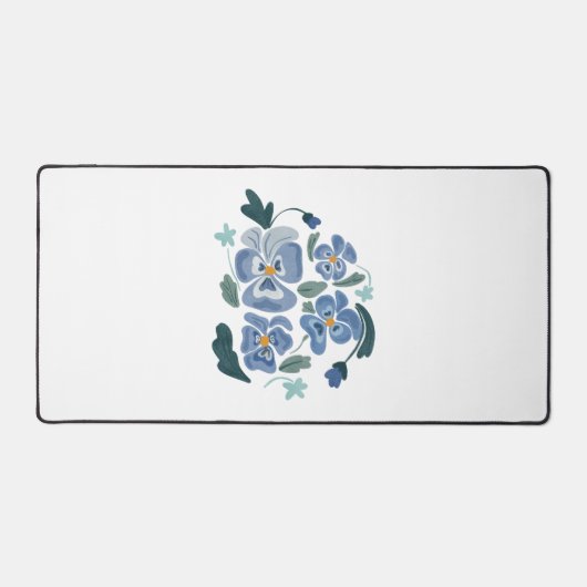 Blue Pansy Blume Ästhetische Stiefmütterchen Schreibtischunterlage (Vorderseite)