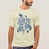 Blue Pansy Blume Ästhetische Stiefmütterchen T-Shirt (Vorderseite)