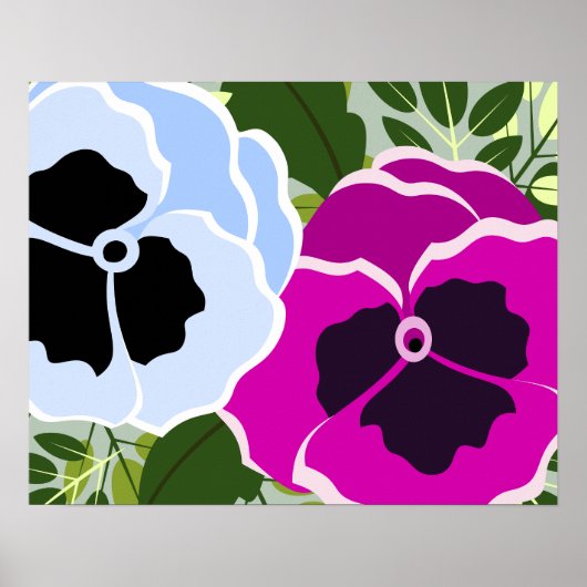 Blue Pansy Blume Poster (Vorne)