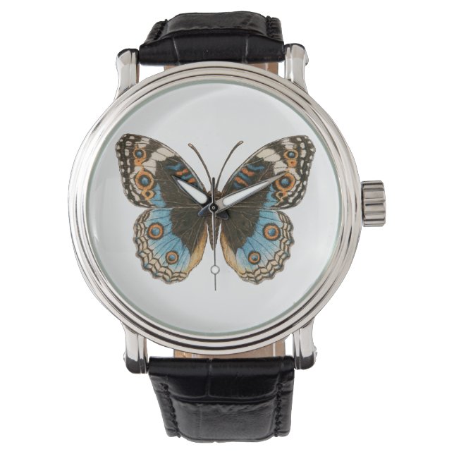 Blue Pansy Butterfly Armbanduhr (Vorderseite)