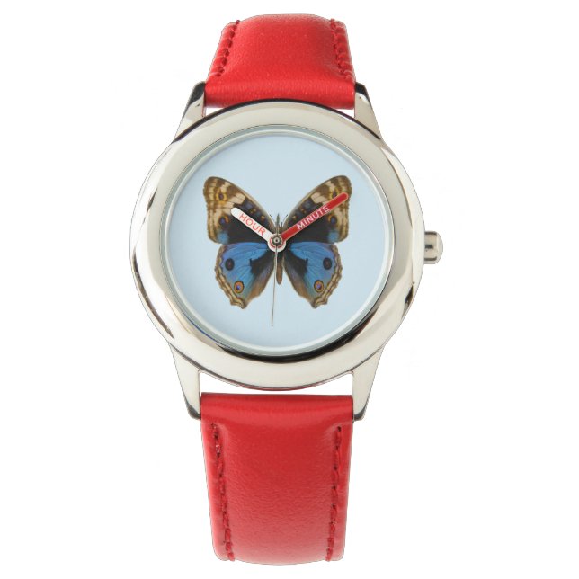 Blue Pansy Butterfly Armbanduhr (Vorderseite)
