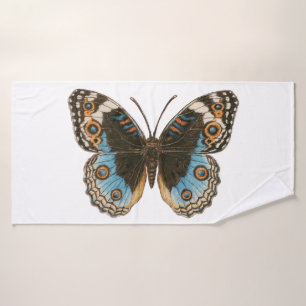 Blue Pansy Butterfly Badhandtuch Set