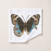 Blue Pansy Butterfly Badhandtuch Set (Waschlappen)