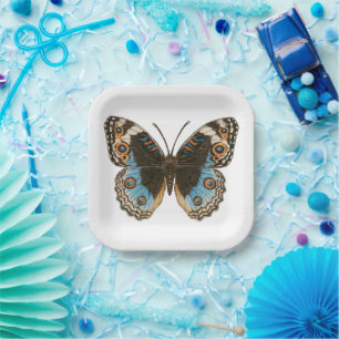 Blue Pansy Butterfly Pappteller