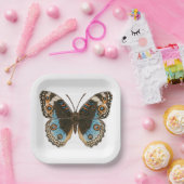 Blue Pansy Butterfly Pappteller (Party)