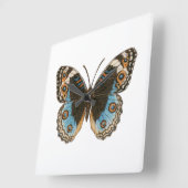 Blue Pansy Butterfly Quadratische Wanduhr (Winkel)