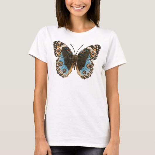 Blue Pansy Butterfly T - Shirt (Vorderseite)
