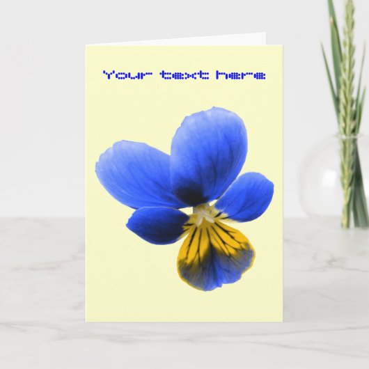 Blue Pansy Custom Grußkarte Karte (Vorderseite)