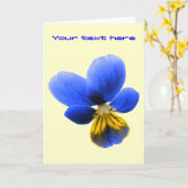 Blue Pansy Custom Grußkarte Karte (Gelbe Blume)