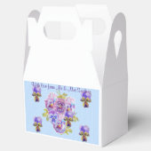 Blue Pansy Dot Floral Wedding Cake Favor Box Geschenkschachtel (Geöffnet)