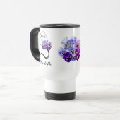 Blue Pansy Floral Doctor Nurse Stethoscope Reisebecher (Vorderseite Links)