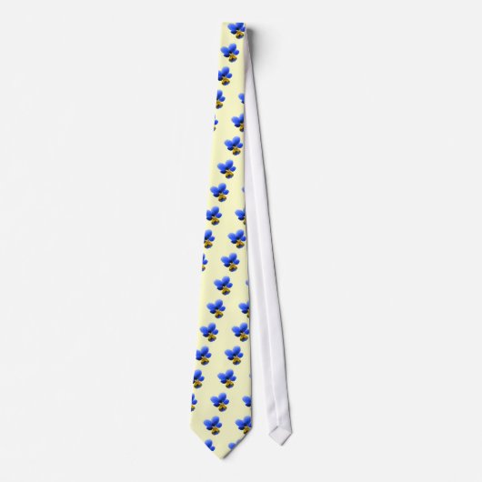 Blue Pansy Floral Krawatte (Vorderseite)