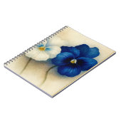 Blue Pansy Floral Notebook | Elegant Botanical Jou Notizblock (Linke Seite)