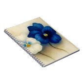 Blue Pansy Floral Notebook – Hand Painted Notizblock (Rechte Seite)