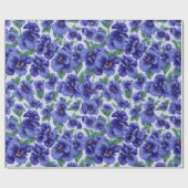 Blue Pansy Flowers Geschenkpapier (Flach)