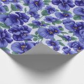 Blue Pansy Flowers Geschenkpapier (Ecke)