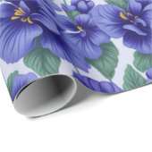 Blue Pansy Flowers Geschenkpapier (Rolleneckpunkt)