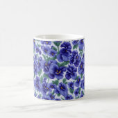 Blue Pansy Flowers Kaffeetasse (Mittel)
