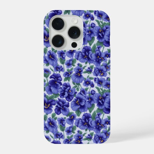 Blue Pansy Flowers Phone Case iPhone Hülle (Rückseite)