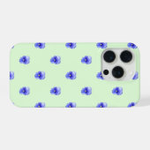 Blue Pansy on Mint - Phone Case iPhone Hülle (Rückseite (Horizontal))