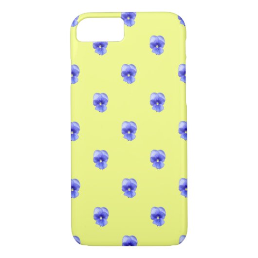 Blue Pansy on Yellow - Phone Case (Rückseite)