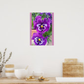 Blue Pansy Pansies Flower Floral Garden Poster (Küche)