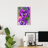 Blue Pansy Pansies Flower Floral Garden Poster (Heimbüro)