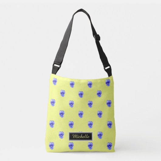 Blue Pansy Personalisierte Tasche (Vorderseite)