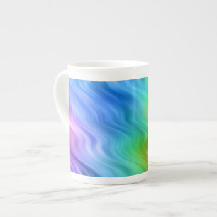 Blue Pansy Wavy Texture Porzellantasse