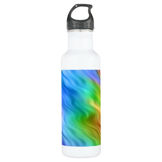 Blue Pansy Wavy Texture Trinkflasche (Vorderseite)