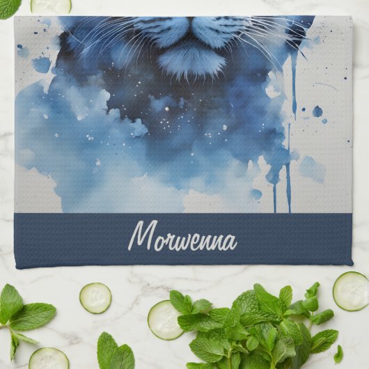 Blue Panther Geschirrtuch (Gefaltet)