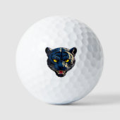Blue Panther Head Silhouette Golfball (Vorderseite)