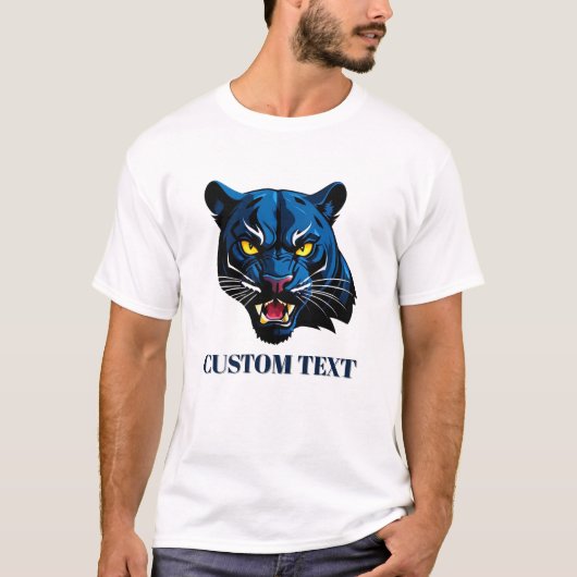 Blue Panther Head Silhouette T-Shirt (Vorderseite)