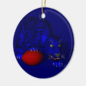 Blue Panther Keramik Ornament (Links)